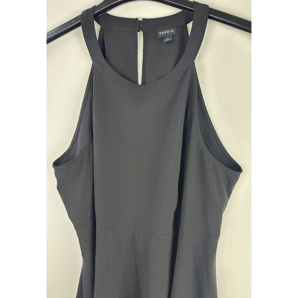 Torrid Babydoll Chablis Goddess Neck Tank Stretch Black Keyhole Plus Size 1 1X - Picture 3 of 11